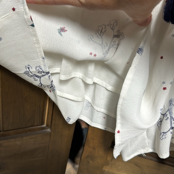 Current Air short jumpsuit NWT White with red and blue pattern detail. - Picture 4 of 5